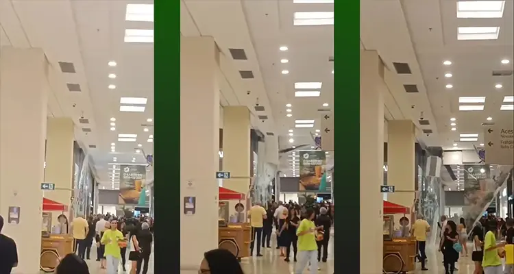 Teto Caindo no shopping Center Norte, na Zona Norte de São Paulo